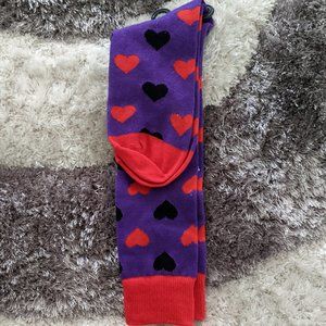 Purple Kawaii Hearts Knee Socks